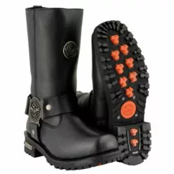 Milwaukee Leather MBM9060W Men's Black 'Wide-Width' 11-inch Classic Harness Square Toe Boots -Winter shoes Sales Shop mbm9060w 8 edt a