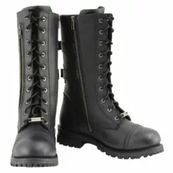 Milwaukee Leather MBM9069 Men’s Tall 'Tactical Style' Black Lace-Up Leather Boots With Buckles And Zipper Storage Pocket 23 Milwaukee Leather MBM9069 Men’s Tall 'Tactical Style' Black Lace-Up Leather Boots With Buckles And Zipper Storage Pocket -Winter shoes Sales Shop mbm9069 1 1
