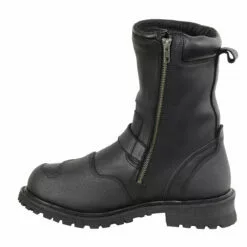 Milwaukee Leather MBM9071WP Men's Black 'Wide Width' 9-inch Waterproof Engineer Leather Boots With Reflective Piping -Winter shoes Sales Shop mbm9071wp i edit a