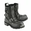 Milwaukee Leather MBM9076 Men’s Black 'Tactical' Logger Leather Boots With Buckle Enhancement -Winter shoes Sales Shop mbm9076