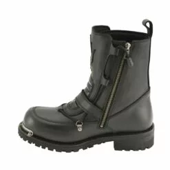 Milwaukee Leather MBM9076 Men’s Black 'Tactical' Logger Leather Boots With Buckle Enhancement -Winter shoes Sales Shop mbm9076 4