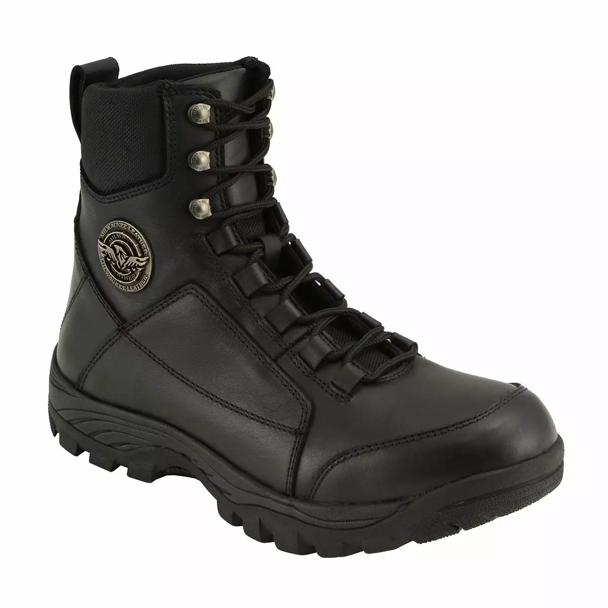 Milwaukee Leather MBM9081 Men’s Black 'Tactical' Lace-Up Leather Boots 4 Milwaukee Leather MBM9081 Men’s Black 'Tactical' Lace-Up Leather Boots - Image 2