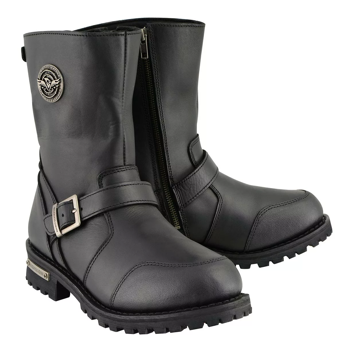 Milwaukee Leather MBM9090W Men's Black 'Wide Width' Classic Engineer Boots With Abrasion Guard 3 Milwaukee Leather MBM9090W Men's Black 'Wide Width' Classic Engineer Boots With Abrasion Guard