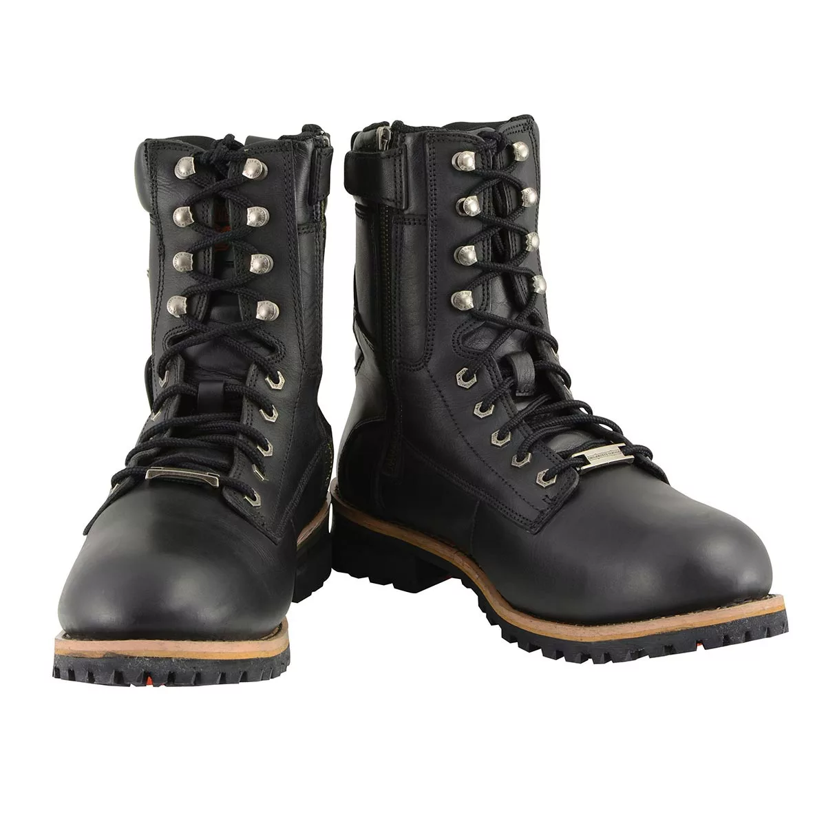 Milwaukee Leather MBM9095 Men’s Classic Black Logger Lace-Up Boots With Side Zipper 11 Milwaukee Leather MBM9095 Men’s Classic Black Logger Lace-Up Boots With Side Zipper - Image 9