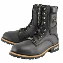 Milwaukee Leather MBM9095 Men’s Classic Black Logger Lace-Up Boots With Side Zipper 17 Milwaukee Leather MBM9095 Men’s Classic Black Logger Lace-Up Boots With Side Zipper -Winter shoes Sales Shop mbm9095w 3