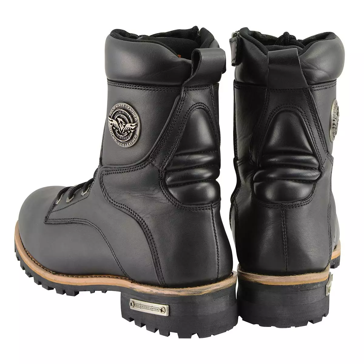 Milwaukee Leather MBM9095 Men’s Classic Black Logger Lace-Up Boots With Side Zipper 6 Milwaukee Leather MBM9095 Men’s Classic Black Logger Lace-Up Boots With Side Zipper - Image 4
