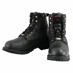 Milwaukee Leather MBM9096WP Men's Black Leather 'Wide Width' 6-Inch Lace-Up Logger Waterproof Boots -Winter shoes Sales Shop mbm9096wpst 2 edit a