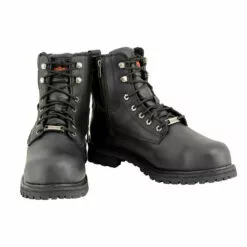 Milwaukee Leather MBM9097WPST Men's Black 'Wide-Width' 6-inch Logger Steel Toe Water Proof Leather Boots -Winter shoes Sales Shop mbm9097wpst 1 edit a