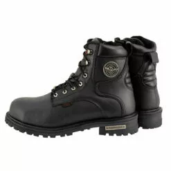 Milwaukee Leather MBM9097WPST Men's Black 'Wide-Width' 6-inch Logger Steel Toe Water Proof Leather Boots -Winter shoes Sales Shop mbm9097wpst 4 edit a