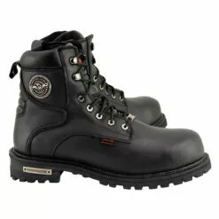 Milwaukee Leather MBM9097WPST Men's Black 'Wide-Width' 6-inch Logger Steel Toe Water Proof Leather Boots -Winter shoes Sales Shop mbm9097wpst 7 edit a