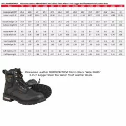 Milwaukee Leather MBM9097WPST Men's Black 'Wide-Width' 6-inch Logger Steel Toe Water Proof Leather Boots -Winter shoes Sales Shop mbm9097wpst pdf