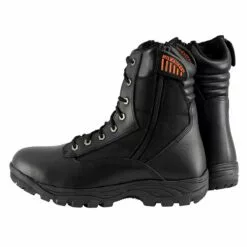 Milwaukee Leather MBM9110 Men's 9in Black Leather Lace-Up Tactical Boots With Side Zippers -Winter shoes Sales Shop mbm9110 4 edit a
