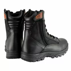 Milwaukee Leather MBM9110 Men's 9in Black Leather Lace-Up Tactical Boots With Side Zippers -Winter shoes Sales Shop mbm9110 6 edit a