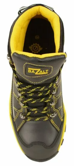 Bazalt MBM9122 Men's Black With Yellow Water And Frost Proof Leather Outdoor Lace-Up Boots -Winter shoes Sales Shop mbm9122 top acb20b1c 9a21 4daa 94c5 9cd849b6d8bd
