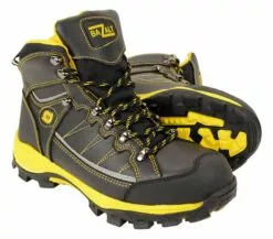 Bazalt MBM9122 Men's Black With Yellow Water And Frost Proof Leather Outdoor Lace-Up Boots