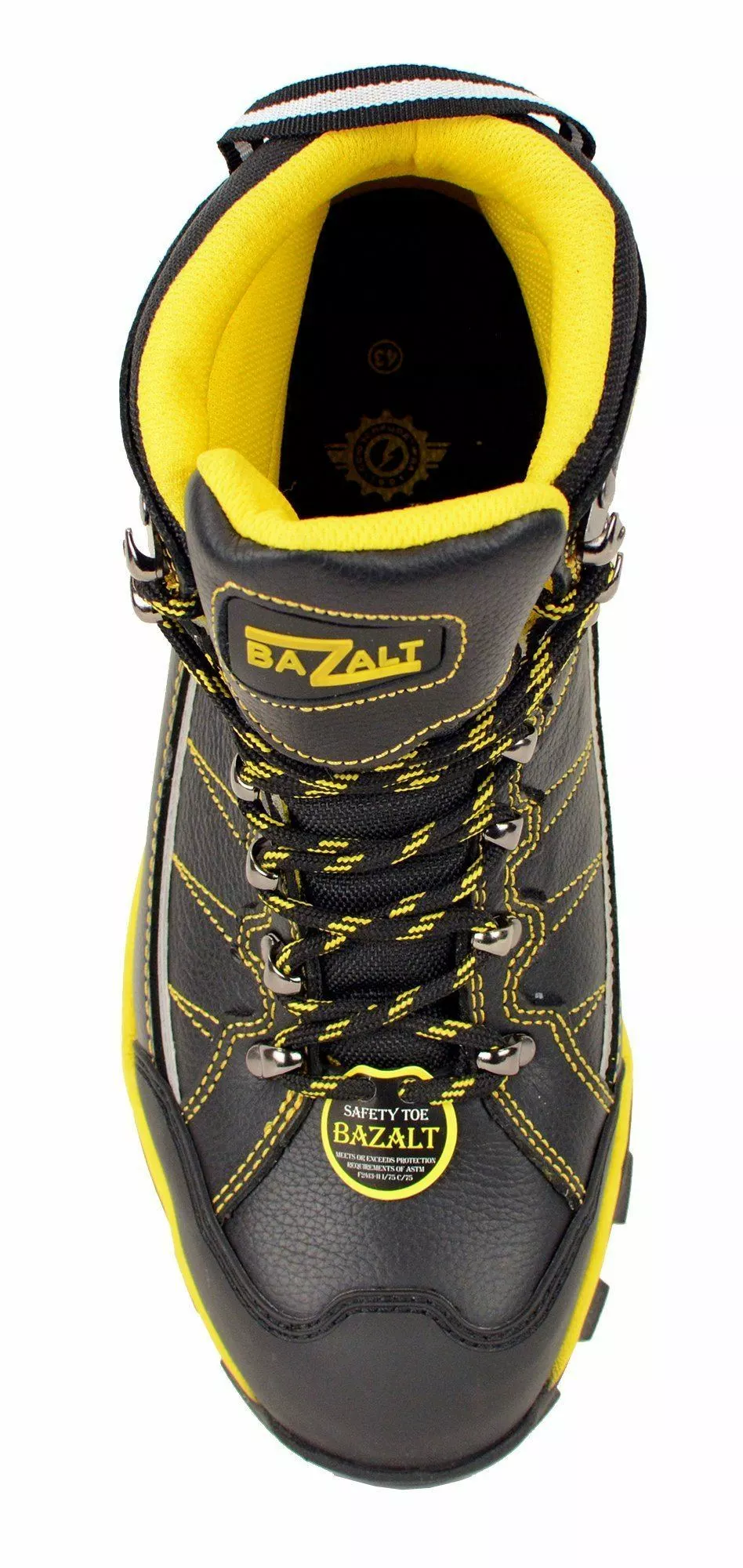 Bazalt MBM9123ST Men's Black With Yellow Water And Frost Proof Leather Boots With Composite-Toe 6 Bazalt MBM9123ST Men's Black With Yellow Water And Frost Proof Leather Boots With Composite-Toe - Image 4