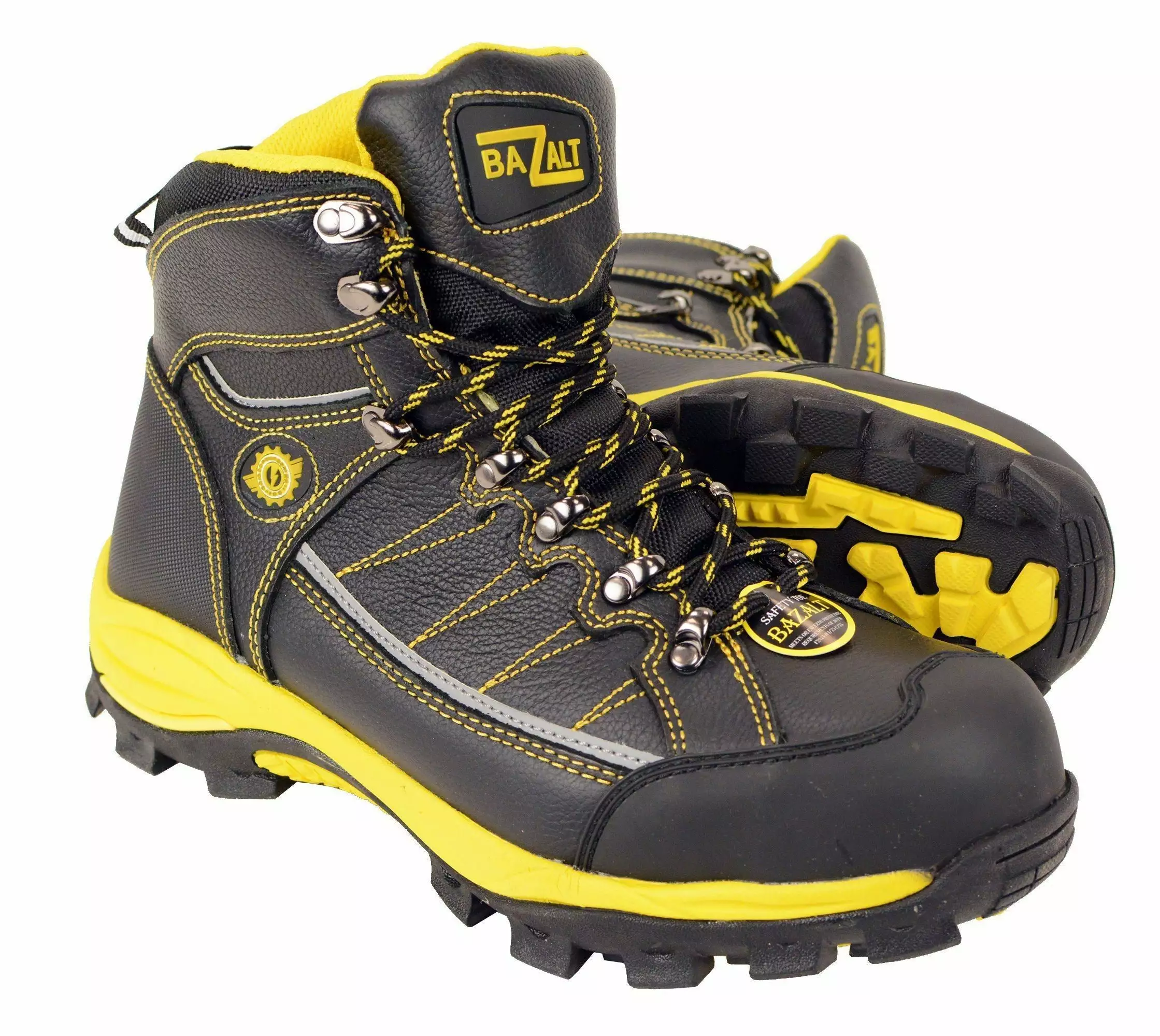 Bazalt MBM9123ST Men's Black With Yellow Water And Frost Proof Leather Boots With Composite-Toe 3 Bazalt MBM9123ST Men's Black With Yellow Water And Frost Proof Leather Boots With Composite-Toe