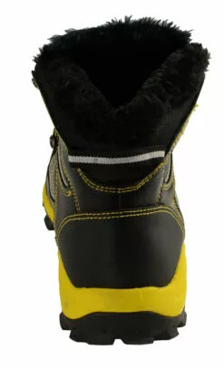 Bazalt MBM9124 Men's Faux Fur Lined Black With Yellow Water And Frost Proof Leather Outdoor Boots -Winter shoes Sales Shop mbm9124 b