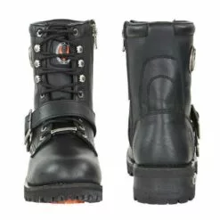 Vulcan V-117 Men's 'Rage' Black Lace-Up Motorcycle Riding Leather Boots -Winter shoes Sales Shop v 117 600 4 fccef993 d02f 4d1a a496 bd0b9ca2eea0