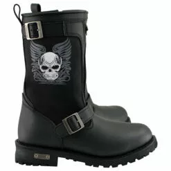 Xelement X19405 Men's Black Tribal Skull Leather Motorcycle Boots With Poron Cushion Insoles 23 Xelement X19405 Men's Black Tribal Skull Leather Motorcycle Boots With Poron Cushion Insoles -Winter shoes Sales Shop x19405 1