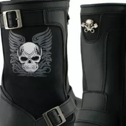 Xelement X19405 Men's Black Tribal Skull Leather Motorcycle Boots With Poron Cushion Insoles 22 Xelement X19405 Men's Black Tribal Skull Leather Motorcycle Boots With Poron Cushion Insoles -Winter shoes Sales Shop x19405 details