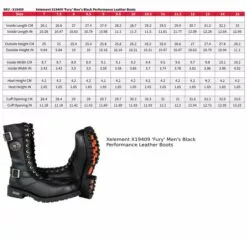 Xelement X19409 Men's Black 'Fury' 12-Inch Leather Lace-Up Motorcycle Performance Boots -Winter shoes Sales Shop x19409 boots size chart